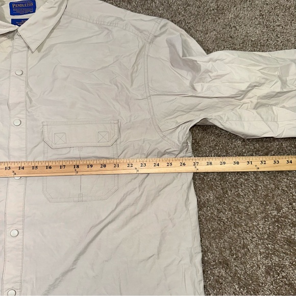 Pendleton Snap Long‎ Sleeve Fishing Hiking Nylon Shirt Men’s Size XL Tan Color - Picture 6 of 11